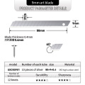 Lama di coltello nera personalizzata 30 Angle 9mm